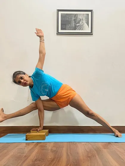 This variation of Visvamitrasana is an advanced standing pose that combines a twist, a side bend, and a deep leg extension. It requires immense strength, flexibility, and balance.