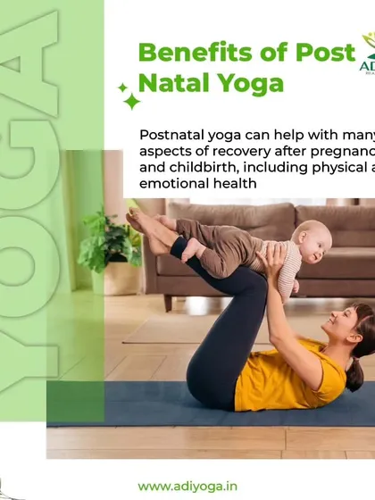 Postnatal yoga is a beautiful way to reconnect with your body and bond with your baby. This pose, a variation of Legs-Up-The-Wall, is great for new mothers to gently engage their core while enjoying a moment with their little one.