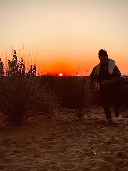Sunset in the sand dunes of Rajasthan. The roots of Flamenco are tied to the gypsy journey that began in this very land, and being here always feels like coming home.