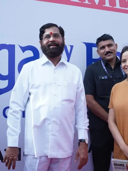 Deputy Chief Minister Shri Eknath Shinde at our Yoga Day event. His presence helped amplify the message of health and wellness to a wider audience.
