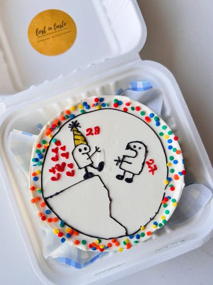 These images showcase different angles and lighting of the personalized message cakes, highlighting the consistent quality and detail in each order.