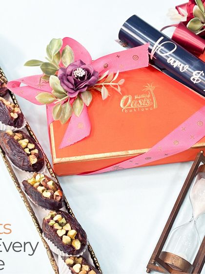 Nuts in every bite. Our premium dates are generously stuffed with nuts, making them a healthy and delicious addition to any wedding invite or gift box.