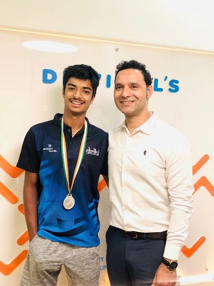 Another proud moment with state tennis silver medalist Ayush Sharma. Our sports physiotherapy programs are designed to enhance performance and prevent injuries in competitive young athletes.