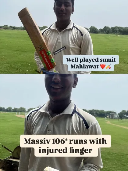 This is pure courage. Sumit Mahlawat scored a massive 106 runs even with an injured finger. This is the fighting spirit we build in our players at the academy.