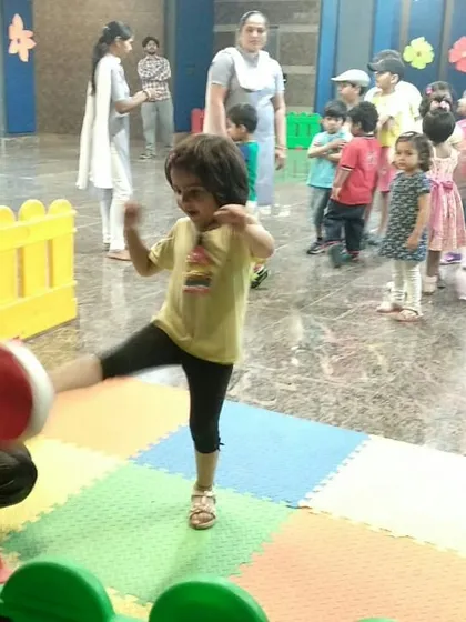 This little girl is learning how to generate power in her kicks. It's amazing to see their confidence grow with every session.