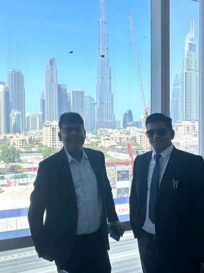 At our Dubai office, which is focused on international legal and taxation advisory. The view of the Burj Khalifa is a constant reminder of the global scale of business.