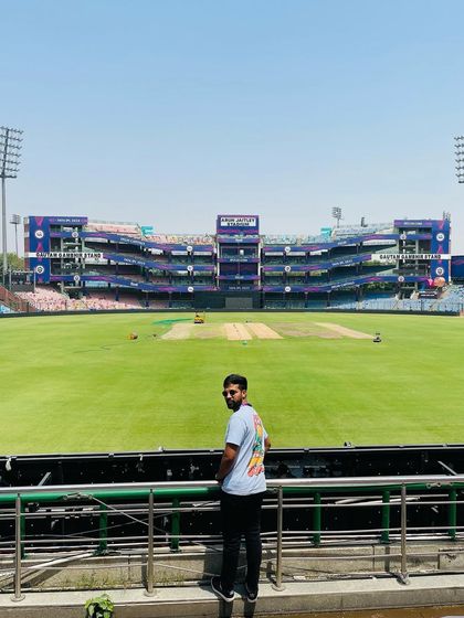 A final look back at the pitch. These grounds are the temples of cricket, and it's an honor to work in them.