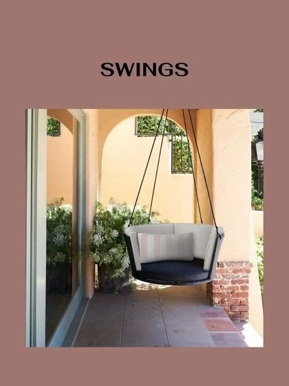 A swing offers a perfect nook for reading or enjoying a quiet moment. This particular model features a deep, comfortable seat and is built from durable materials, making it a beautiful and long-lasting addition to any porch or balcony.