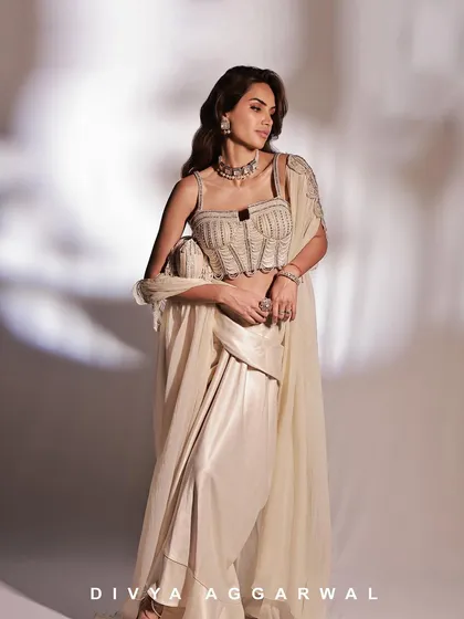 Another stunning shot of Diipa Buller Khosla in the Alauren Set, showcasing the versatility and timeless appeal of this modern ensemble.