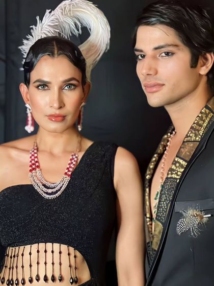 A high-fashion, retro-inspired look for a photoshoot. This shows my versatility in creating editorial and creative makeup styles.