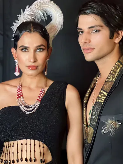 A high-fashion, retro-inspired look for a photoshoot. This shows my versatility in creating editorial and creative makeup styles.