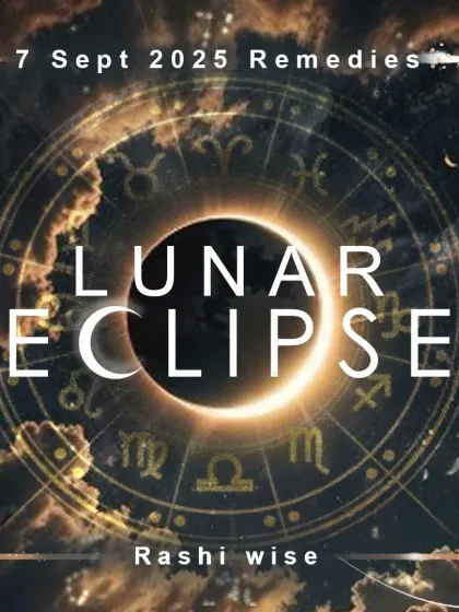 This is the cover image for my series on the lunar eclipse, providing rashi-wise remedies. It highlights the importance of understanding the zodiac effects of cosmic events to protect your energy.