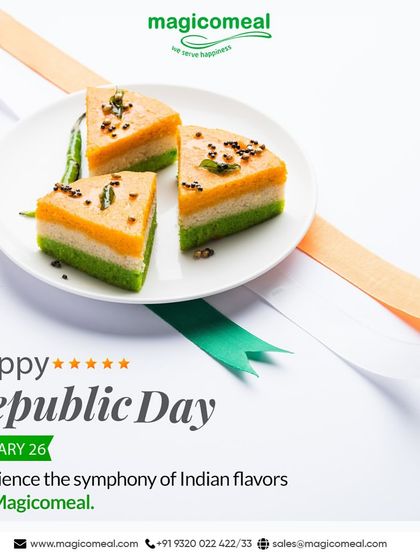 Happy Republic Day! I help you experience the symphony of Indian flavors with special creations like this tricolor dhokla, celebrating the spirit of the nation through food.