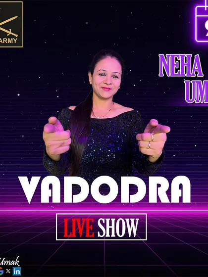 Announcing my live show for the Indian Army in Vadodara. These posters help build excitement for the event.