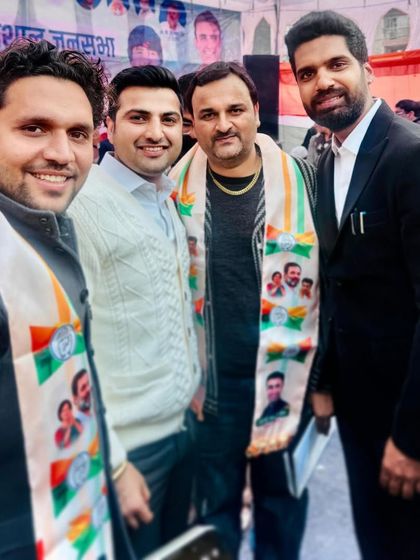 A photo with respected journalist Rohit Sardana and colleagues at an event.