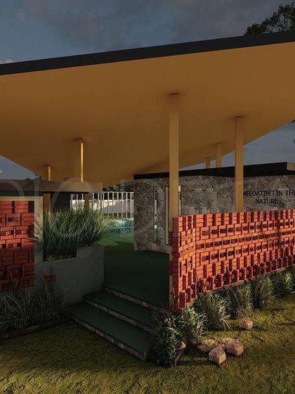 A concept using diverse brick-laying methods to craft floating partition walls. This approach fuses traditional craftsmanship with artistic innovation to create eye-catching architectural features that guide and captivate.