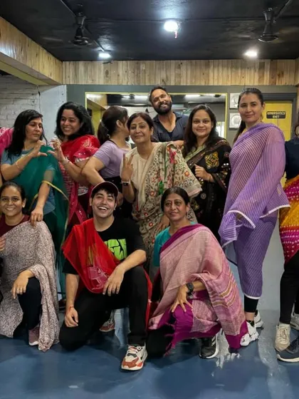 My Zumba fam is my strength. A happy group picture after our 'Pushpa' themed dance session, full of smiles and festive energy. This is the community and vibe we build in every class.