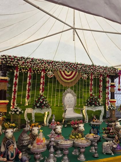 Another perspective of the traditional decor inside the tent.