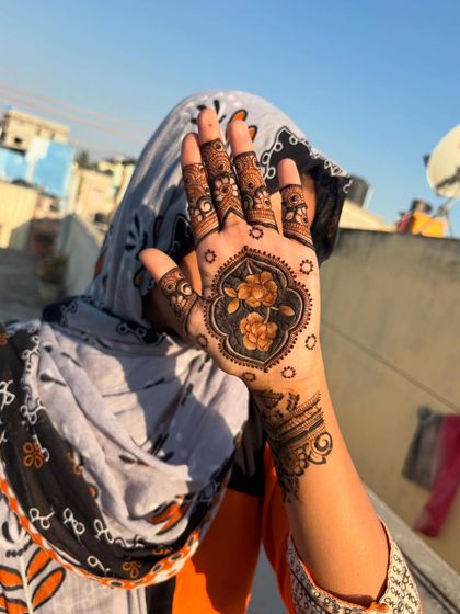 Another angle of the shaded floral design, with a beautiful sky in the background.