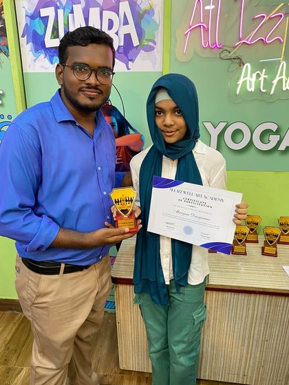 Mariyam Daryanani, a dedicated chess student, is recognized for her participation and strategic play.