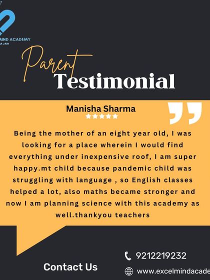 Manisha Sharma, a parent, shares her happiness in finding an all-in-one, inexpensive solution for her child who struggled with language post-pandemic, noting improvements in English and Maths.