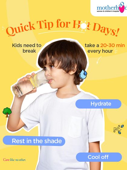 A quick tip for hot days: ensure your kids take a 20-30 minute break in the shade every hour when playing outside. This is the perfect time to rehydrate, cool off, and give their skin a rest from the sun.
