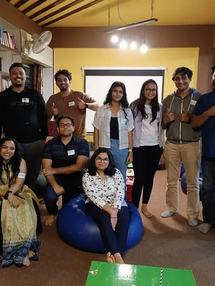 The winning team from one of our Mafia game nights. These events are a great way to meet new people and engage in some fun social deduction.