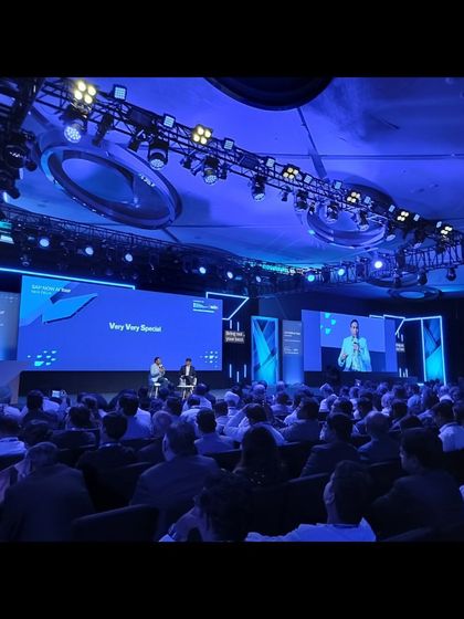 A fireside chat with VVS Laxman at the SAP NOW AI Tour. Our speaker and stage management services ensured this special segment ran smoothly, providing an engaging experience for attendees.