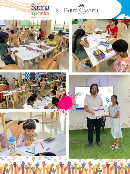 Look at that focus and creativity! Our Young Artists Contest, held in partnership with Faber-Castell, gives budding artists a platform to showcase their talent. We celebrate every child's effort and imagination with certificates and prizes.