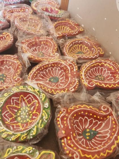 As a small token of our appreciation, we include these beautiful handpainted diyas with all our Diwali orders. It's our way of saying thank you for your trust and support.
