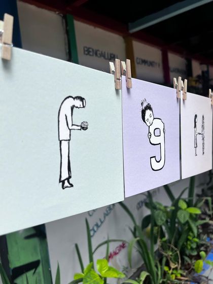 The 'Mental Health Alphabet' is a series I started during the pandemic to spark conversations around mental wellbeing. Each letter illustrates a condition or feeling related to mental health. Displaying them on a clothesline alludes to the idea that these states are not permanent parts of our identity.