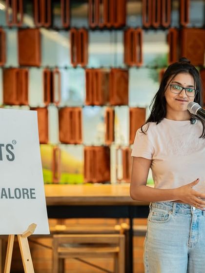 A performer at our "Seasons" event. The theme inspired a wide range of creative interpretations, from nature to personal growth.