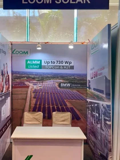 My booth at the RE Buyer Seller Meet, showcasing our large-scale project capabilities and advanced panel technology.