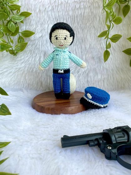 This little policeman doll is ready for duty! His police cap is removable, which adds a fun element to pretend play. He makes a great gift for a little one who dreams of being a hero.