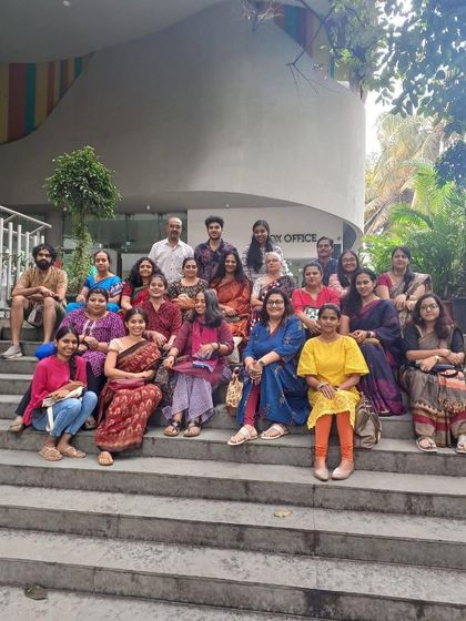 A group photo with the wonderful participants of my Bhavageethe workshop during the Jackfruit Festival. I always feel I take away more than I offer from their insights, energy, and love for poetry.