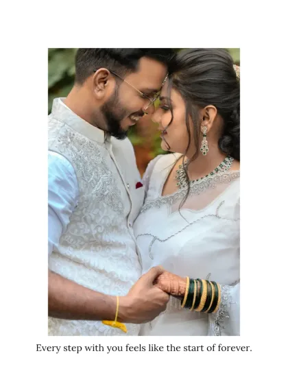 It’s all in the small gestures. The gentle hold of a hand, foreheads touching, a shared quiet moment. This intimate close-up captures the deep connection between a couple, which is the heart of any pre-wedding shoot.