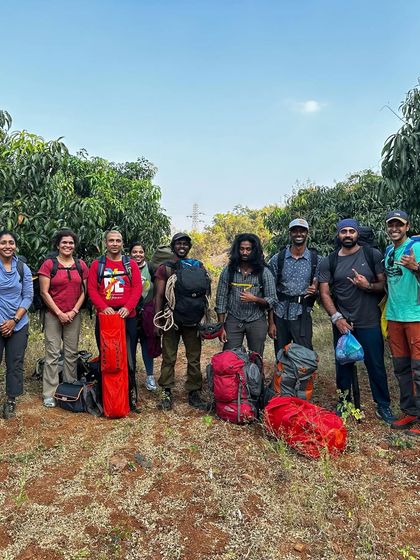 Our volunteer team for the 38th workshop, all smiles before heading to the crag. Their passion for climbing is infectious.