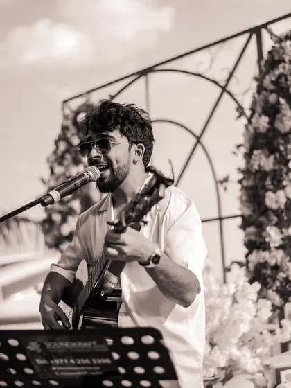 The same shot, but in black and white. Which one do you prefer? A great photo from our Abu Dhabi gig.