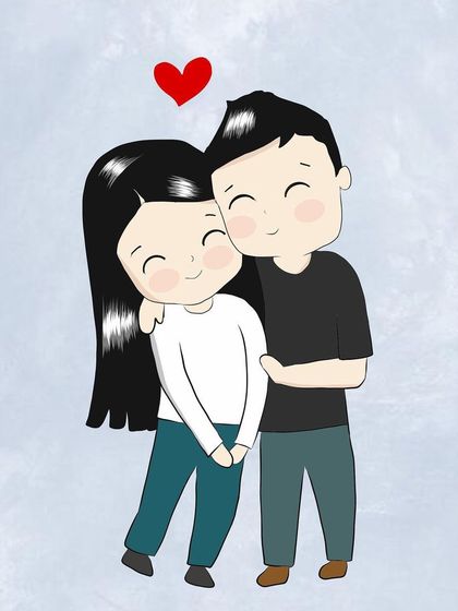 A sweet and simple custom illustration of a couple, perfect for an anniversary or just because. This digital doodle captures the warmth and affection of a relationship in my signature style.