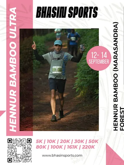 Runners navigating the beautiful and varied terrain of the Hennur Bamboo Forest. This trail offers a mix of dirt paths and shaded sections, providing a classic trail running experience right here in Bengaluru.