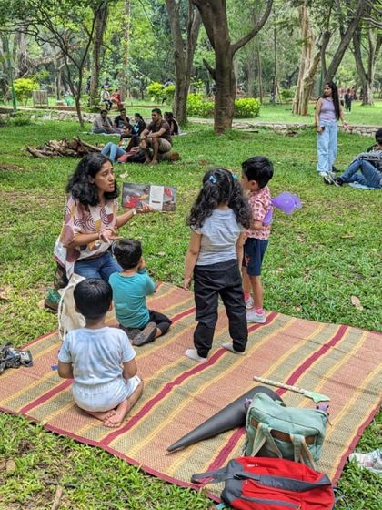 Photos from our very first session, reading 'Room on the Broom'. This is where it all began, with a classic story and a small group of enthusiastic kids.