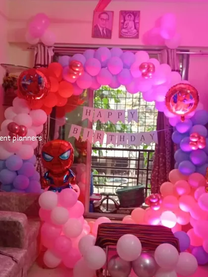 Another lighting option for the Spiderman home party decor.