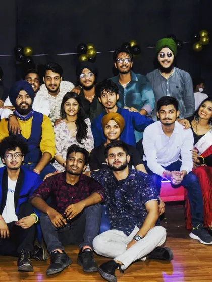 The classic group photo from a fresher's party at AAFT. It's a great way to remember everyone who made the night special.