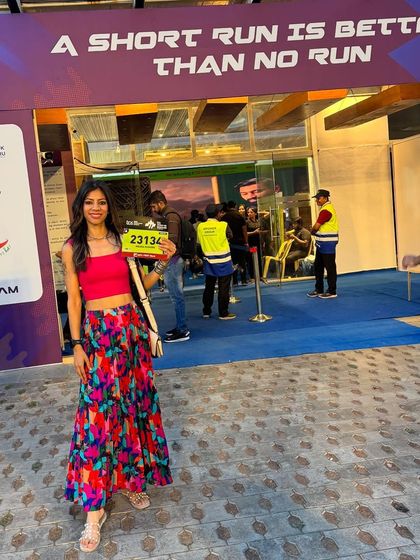 Collecting my bib for the TCS World 10K Bengaluru. Earning a spot in Wave 'A' is a result of consistent performance and dedicated training.