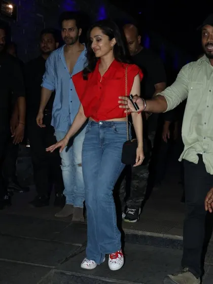 Shraddha Kapoor spotted out and about, rocking her custom "Stree 2" sneakers.