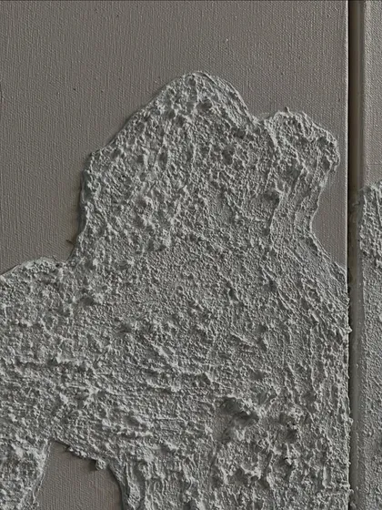 A macro shot of the heavy, stucco-like texture from a gold leaf series. I build up these surfaces to create a raw, organic feel that contrasts beautifully with the smooth gold accents.
