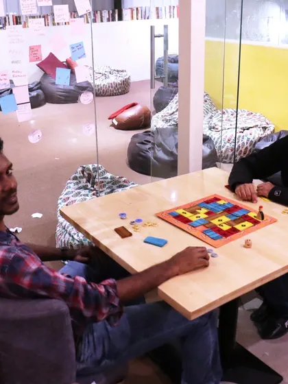 Even a simple game of Ludo can be an intense battle. Our cozy bean bag corner is a great place for a casual game with a friend.