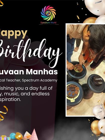 Celebrating the birthday of Yuvaan Manhas, our talented vocal teacher. His passion and dedication inspire us all to hit the right notes in life.