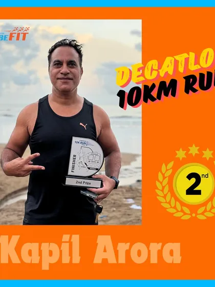 Well done to our athlete Kapil Arora for securing second prize at the Decathlon 5k run. Another podium finish for the Be Fit tribe.