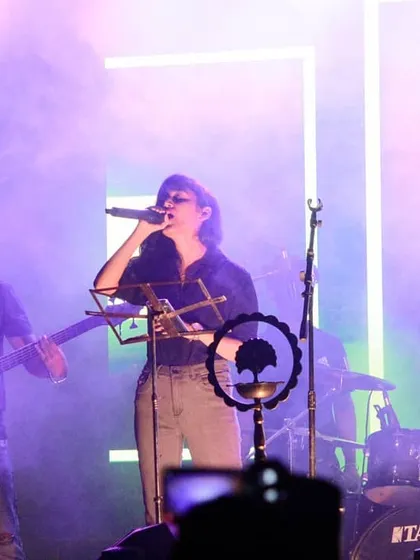 On stage with my amazing band. The energy you feel with a full band, the lights, the sound, it's electric. We love bringing this big sound to concerts and large events.